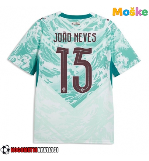 Moške Nogometnih dresov Portugalska Joao Neves #15 Gostujoči SP 2026 Kratki rokavi Moške Nogometnih dresov Portugalska Joao Neves #15 Gostujoči SP 2026 Kratki rokavi